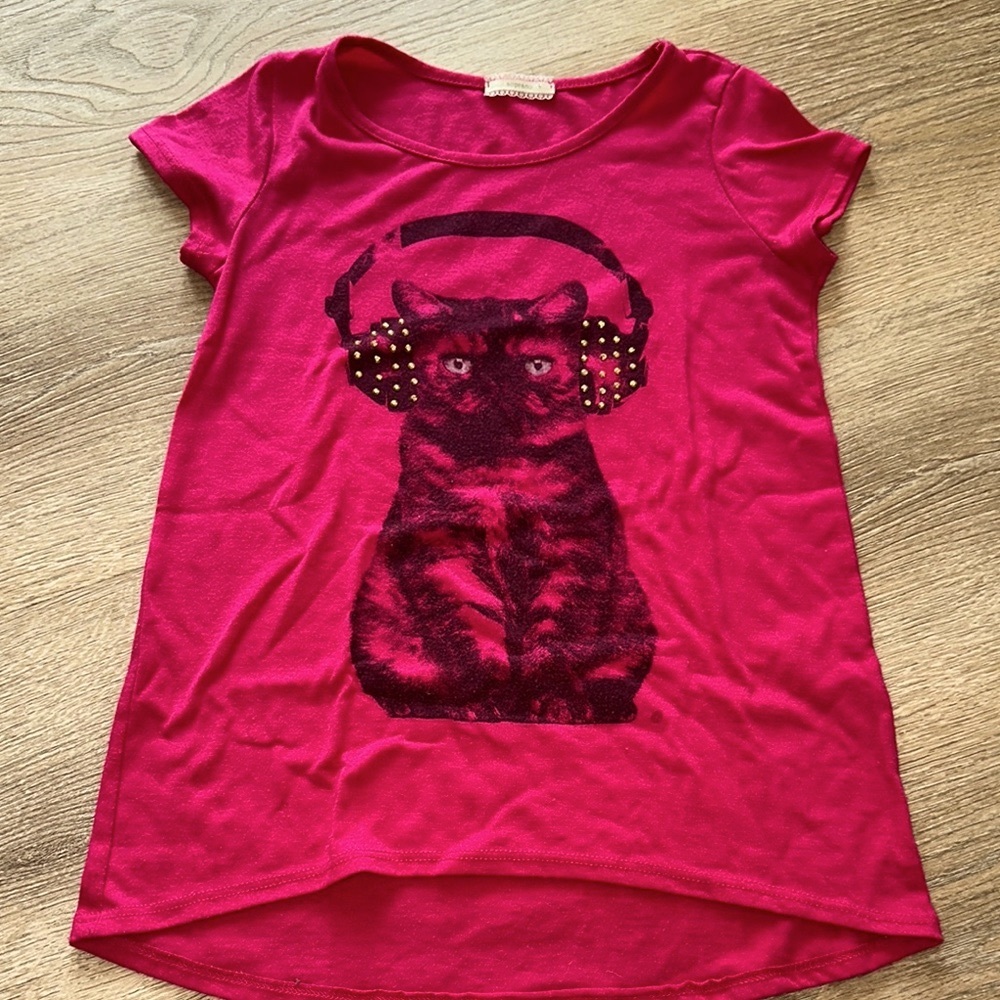 Soprano Pink Cat Graphic T-Shirt